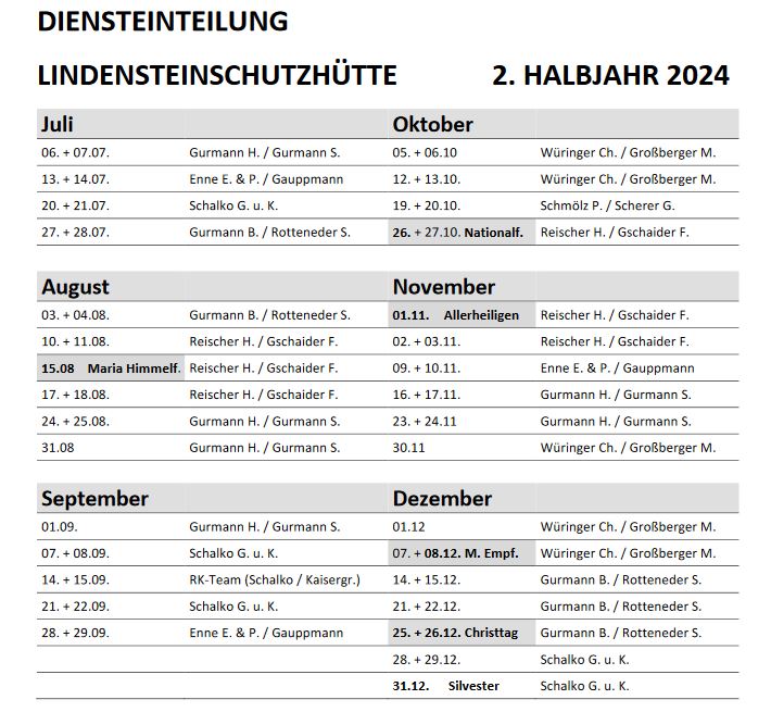 Dienstplan 2024 02